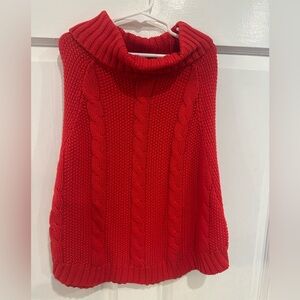 Carter’s Girls Red Cable Knit Turtleneck Cape Jacket Size 7